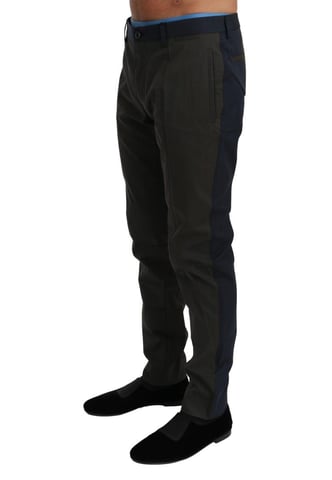 Pantalones de algodón de rayas azul y gris para hombre de Dolce & Gabbana