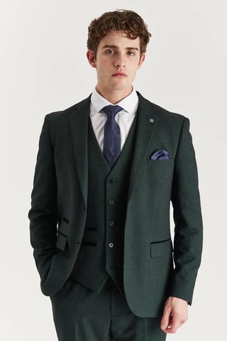 Blazer de traje verde para hombre, estilo Príncipe de Gales.