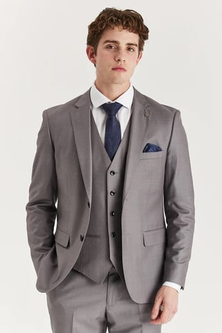 Blazer de traje gris a medida para hombre, chaqueta formal