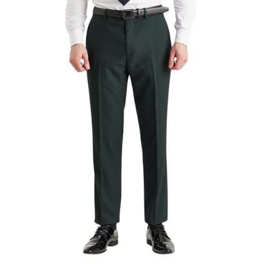 Pantalón de traje verde para hombre, pantalón formal Príncipe de Gales