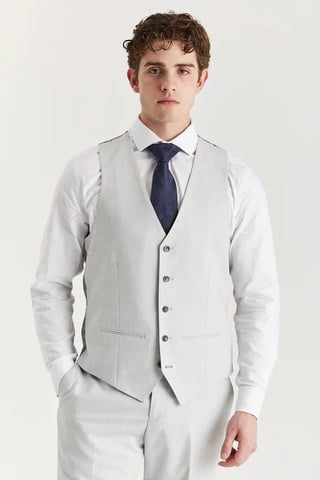 Chaleco ligero de verano para hombre, color plateado, para bodas y fiestas