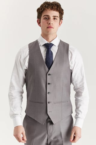 Chaleco formal elegante a medida gris para hombre