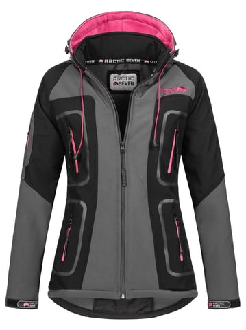 Arctic Seven Chaqueta Softshell para Mujer Gris oscuro-negro