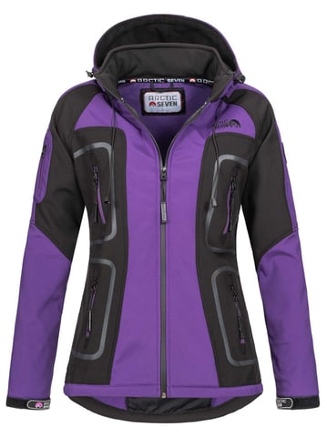 Arctic Seven Chaqueta Softshell para Mujer Morado-negro