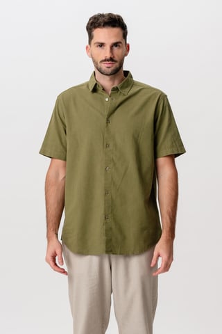 Camisa Lino Manga Corta - Kiwi