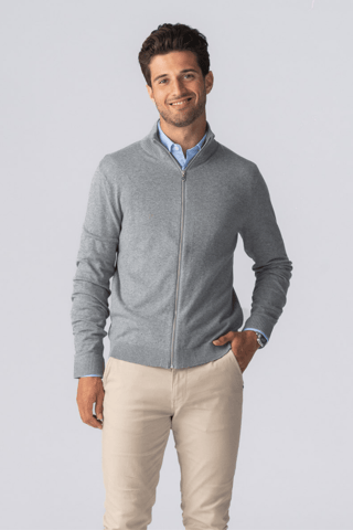 Cárdigan con cremallera - Gris Melange
