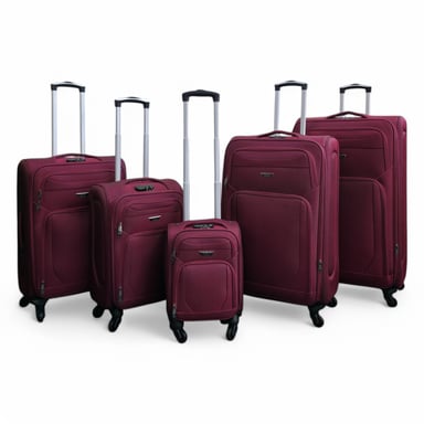 Maleta ligera de nailon para vino, con carcasa blanda y 4 ruedas, ideal para viajes y vacaciones.