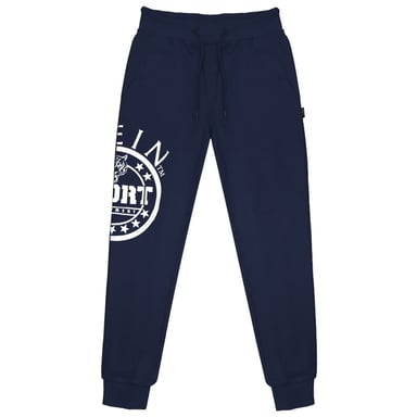 Plein Sport Equipment pantalones deportivos azul marino con logo circular
