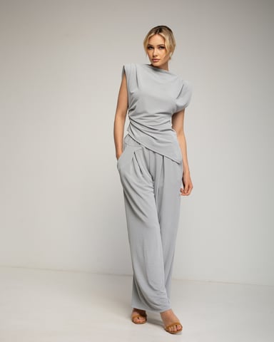 Set de pantalon recto con pinzas