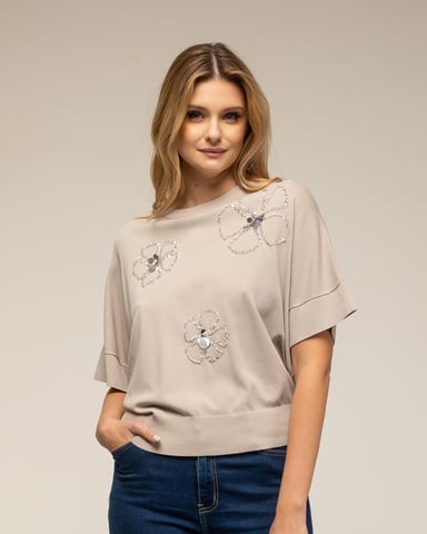 Jersey de punto con lentejuelas