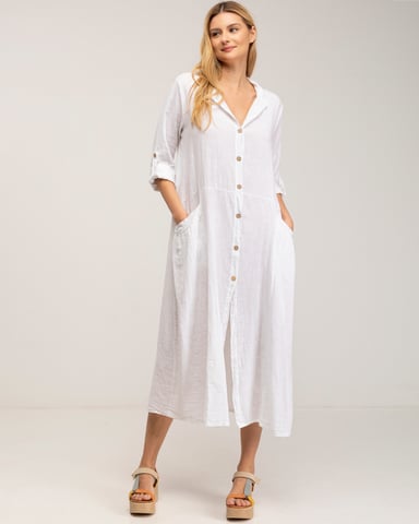 Vestido maxi camisero