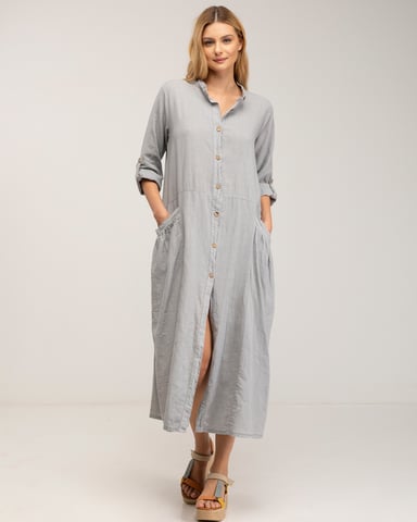 Vestido maxi camisero