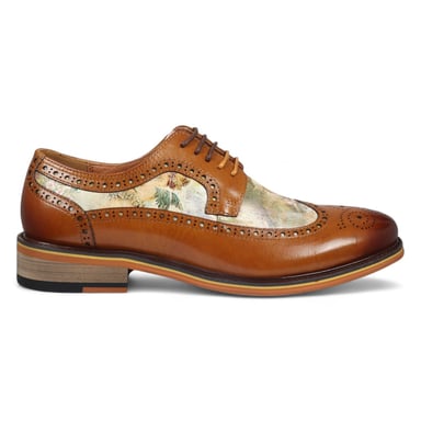 Zapatos de vestir brogue con estampado icónico de cuero marrón para hombre de Justin Reess - Scott
