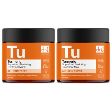 Dr Botanicals Máscara Tratante Restauradora Superfood de Cúrcuma 60ml x 2 Paquete Dúo