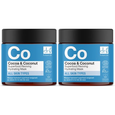 Dr Botanicals Máscara Hidratante Revitalizante de Superalimentos de Cocoa y Coco 60ml x 2 Pack Doble