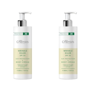 skinChemists Crema Corporal Protector Solar Antiarrugas SPF 30 200ml x 2 Paquete Dúo