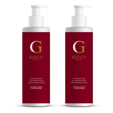 Limpiador Espuma Mousse de Sérums de Oro con Ácido Hialurónico 200ml x 2 Paquete Dúo