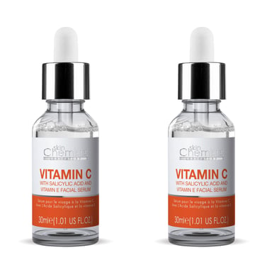 skinChemists Suero Facial Antienvejecimiento con Vitamina C y Ácido Salicílico 30ml x 2 Pack Doble