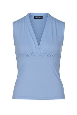 Top ajustado sin mangas con cuello en V Blue Bell - Tejido suave de mezcla de viscosa