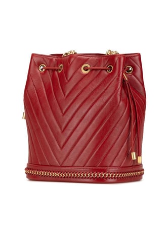 Cubo De Cuero Acolchado Chanel Chevron