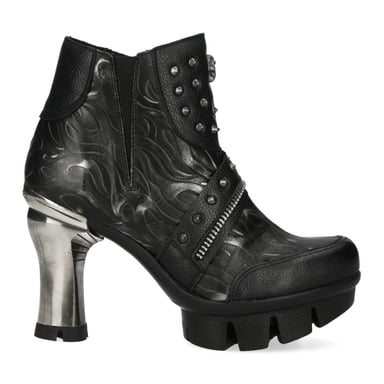 Botines de piel estilo punk gótico con tacón NEOPUNK001-C19 de New Rock para mujer
