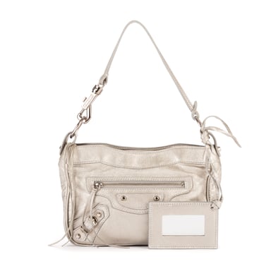Balenciaga Hip Crossbody  en Plata Piel de becerro
