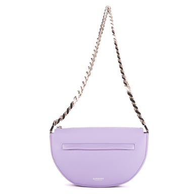 Burberry Zip Olimpia  en Violeta Piel de becerro