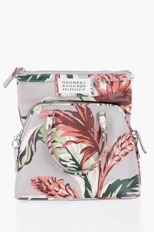 Bolso bandolera con estampado floral en verde