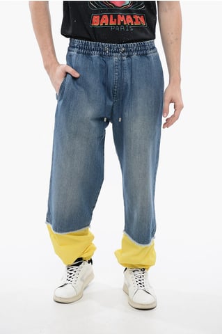 Shorts vaqueros gaucho con cinturilla elástica BALMAIN X POKEMON en azul claro