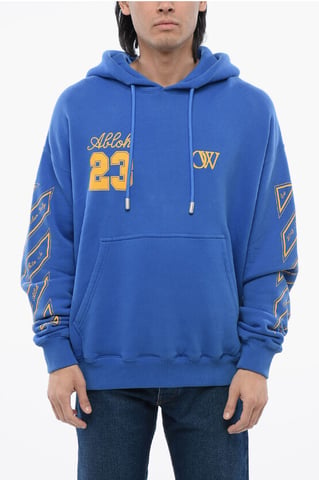 Sudadera con capucha de algodón cepillado OW23 Skate Fit en azul