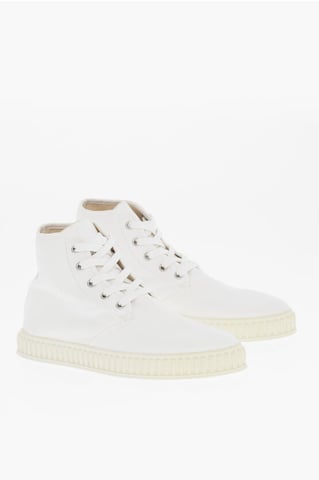 Zapatillas altas MM22 de algodón de color liso en blanco