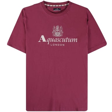 Camiseta Aquascutum Active con logo grande burdeos