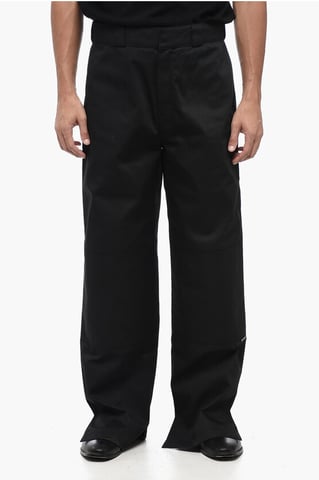 Pantalones chinos de sarga de algodón con trabillas para cinturón