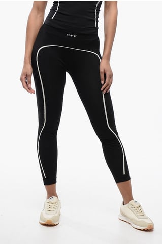 Leggings de nailon elástico sin costuras en negro