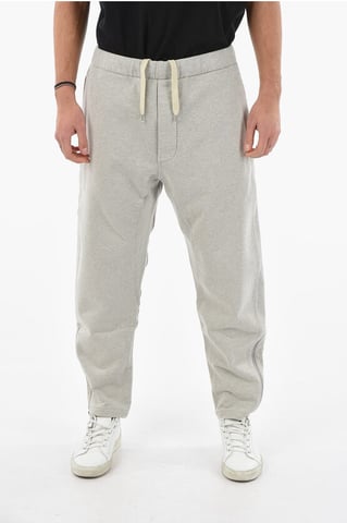 Joggers MM10 de algodón cepillado con cremallera en los tobillos en gris
