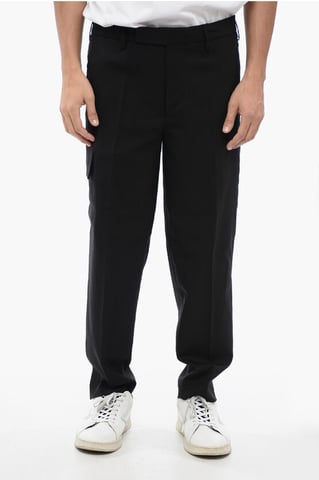 Pantalones cargo NATE de mezcla de lana virgen en negro