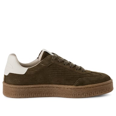 Zapatillas Tamaris de ante verde oliva con cordones para mujer