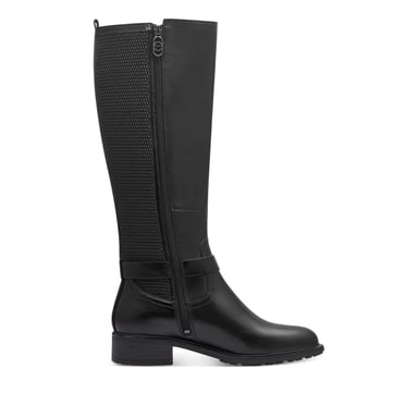 Botas de montar hasta la rodilla de cuero negro para mujer de Tamaris