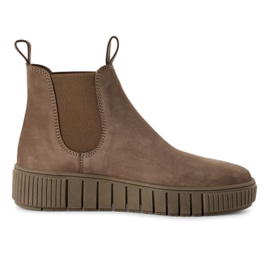 Botines Chelsea Tamaris de piel marrón topo para mujer