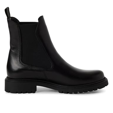 Botines Chelsea altos clásicos de piel negra para mujer de Tamaris