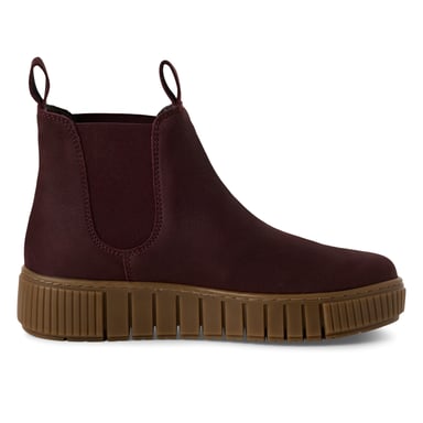 Botines Chelsea Tamaris de piel burdeos para mujer