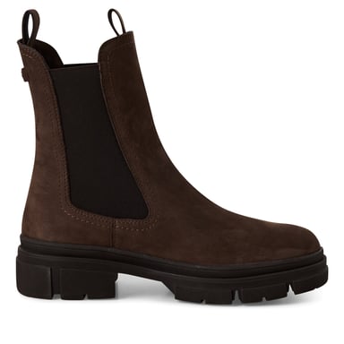 Botines Chelsea altos clásicos de Tamaris para mujer, de piel marrón moca