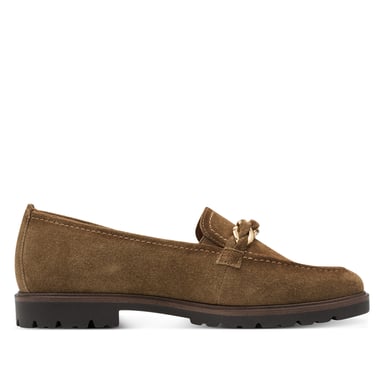 Mocasines Tamaris para mujer de piel de ante marrón camel