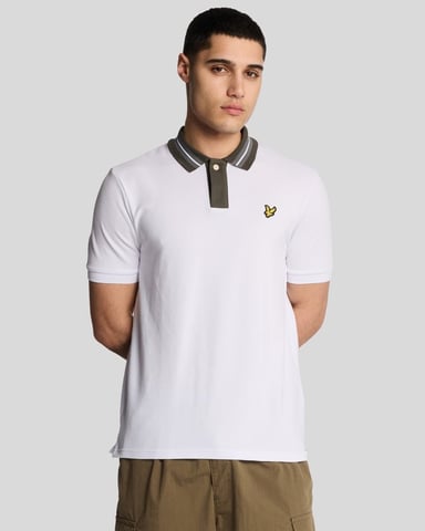 Camiseta Polo de Cuello con Contraste Lyle & Scott - Blanca
