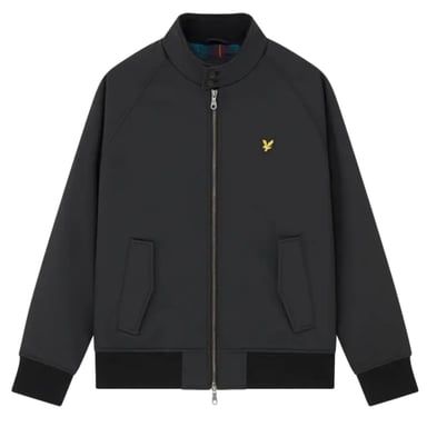 Chaqueta softshell en negro azabache con emblema de la marca Lyle & Scott