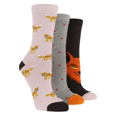 Paquete de 3 pares de calcetines de algodón jacquard para dama