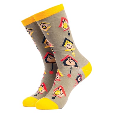 Calcetines de algodón novedosos con patrón de aves para adultos