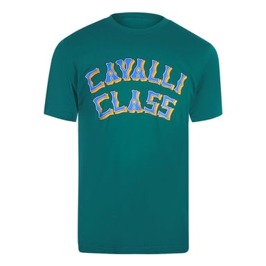 Camiseta Verde Con Logo En Capas De Cavalli Class