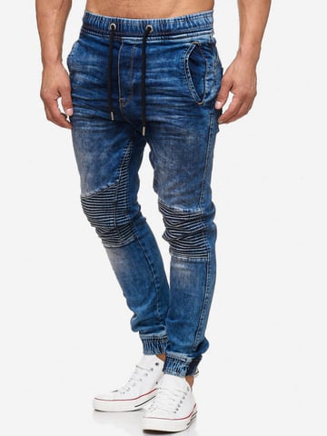 Tazzio vaqueros de hombre regular fit en estilo biker jogger