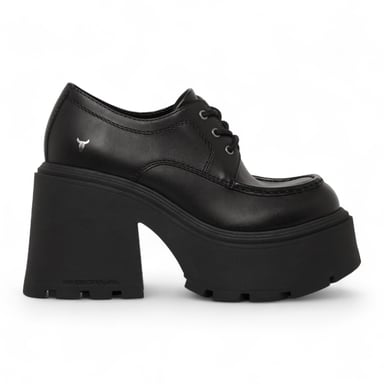 Zapatos Windsorsmith de piel negra con plataforma gruesa y cordones para mujer - Starcrossed